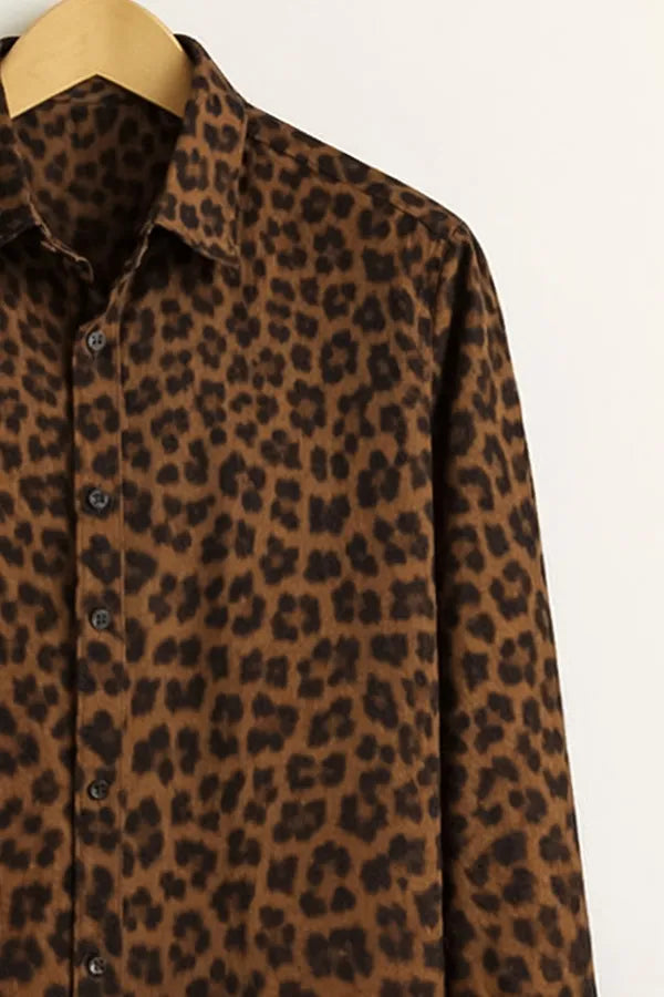 Shop HarbourStreets Luxury Brown Leopard Print Shirt Online In Lucknow