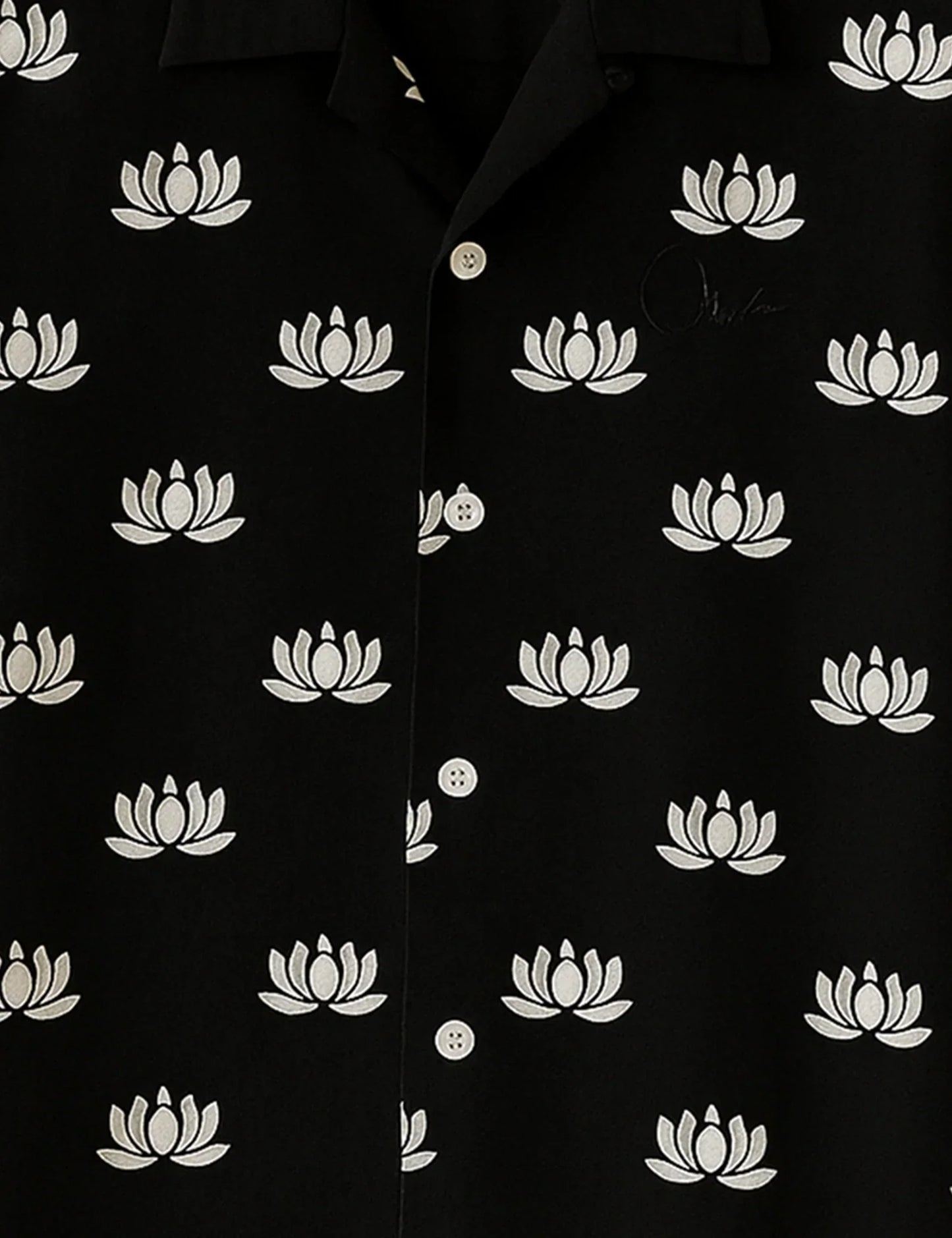 Buy HarbourStreets Black Small Lotus Printed Premium Delhi trend Shirt Online
