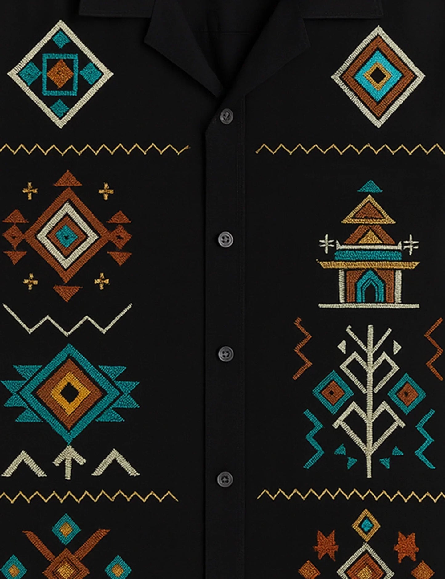 Buy HarbourStreets Black Square Hydrabad Pattern Premium Shirt Online