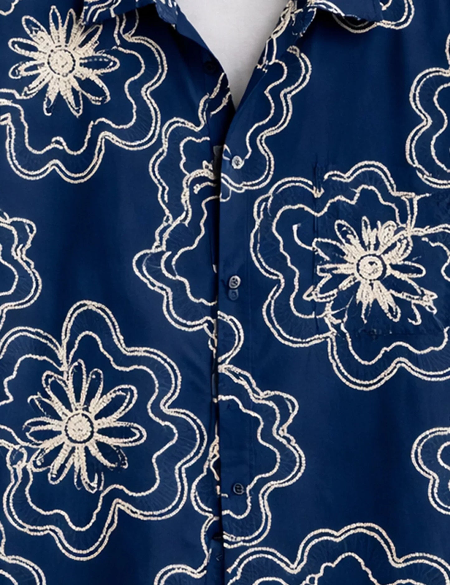 Buy HarbourStreets Blue Outline Premium Half Sleeve Shirt Online In Goa-India