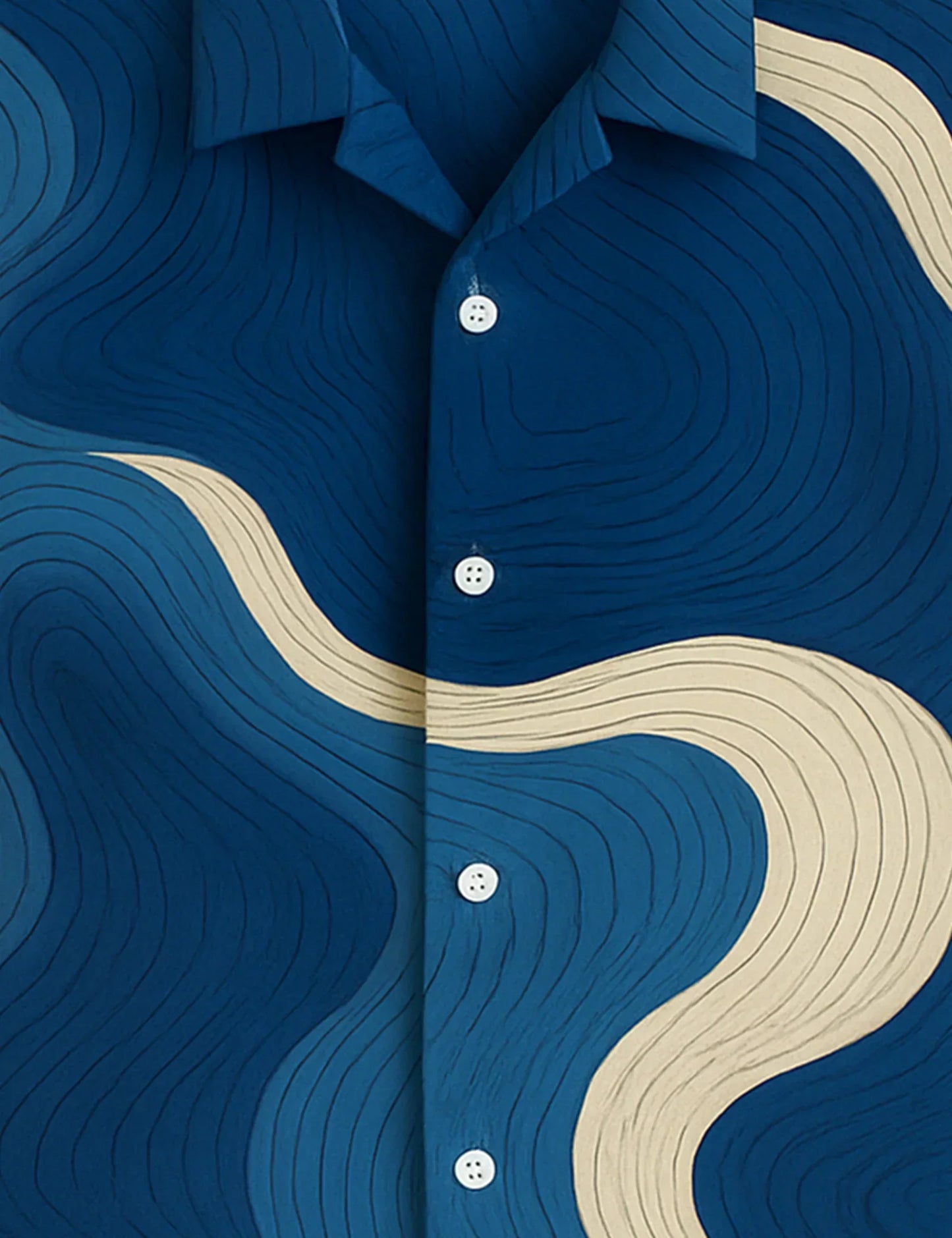 Buy HarbourStreets Blue Wavy Pattern Odisha Style Shirt Online
