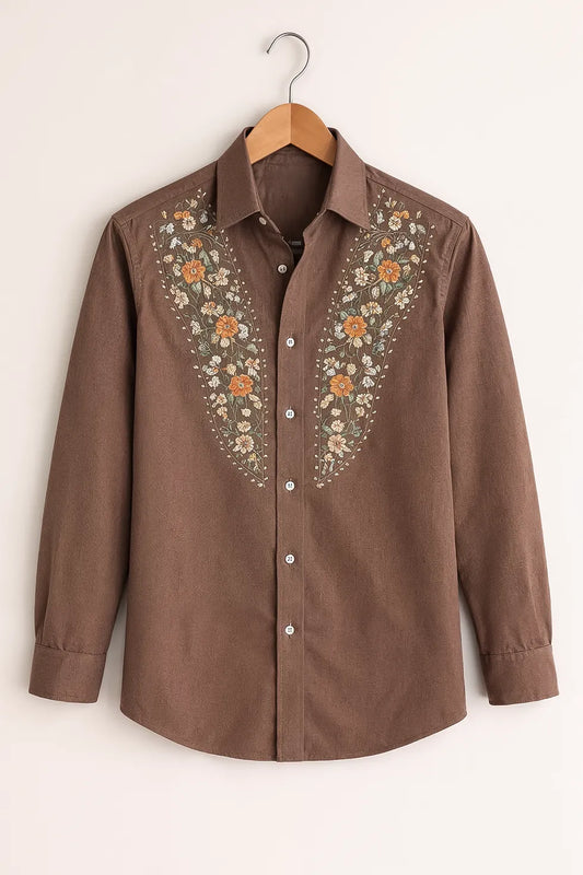 Shop HarbourStreets Heritage Floral Embroidered Print Shirt Online In Lucknow