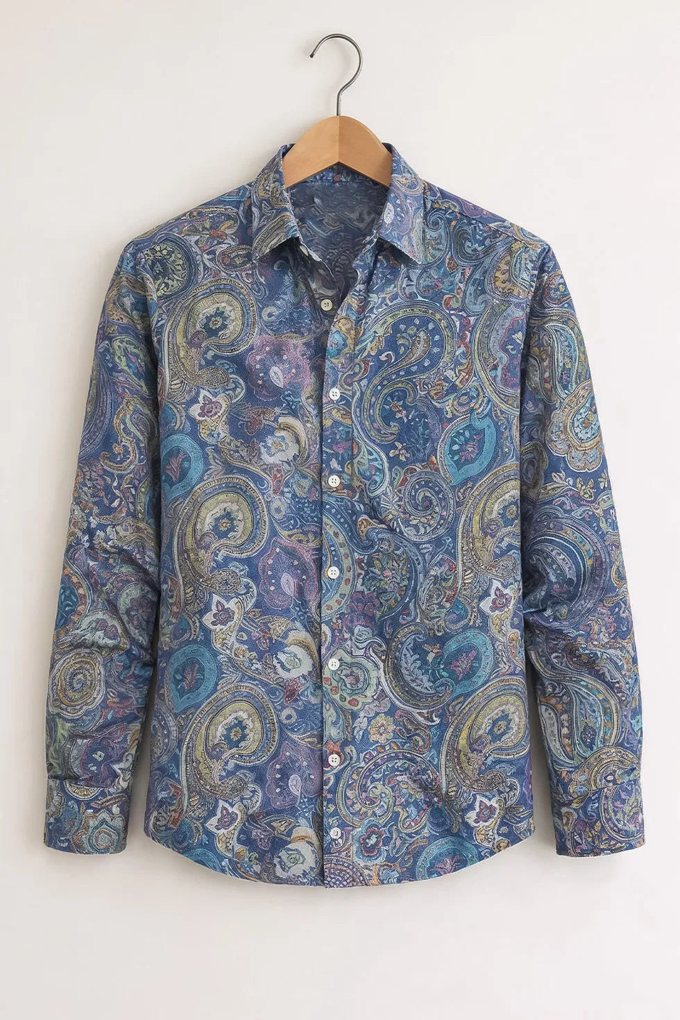 Buy HarbourStreets Luxury Blue Paisley Print Cotton Shirt Online In Agra