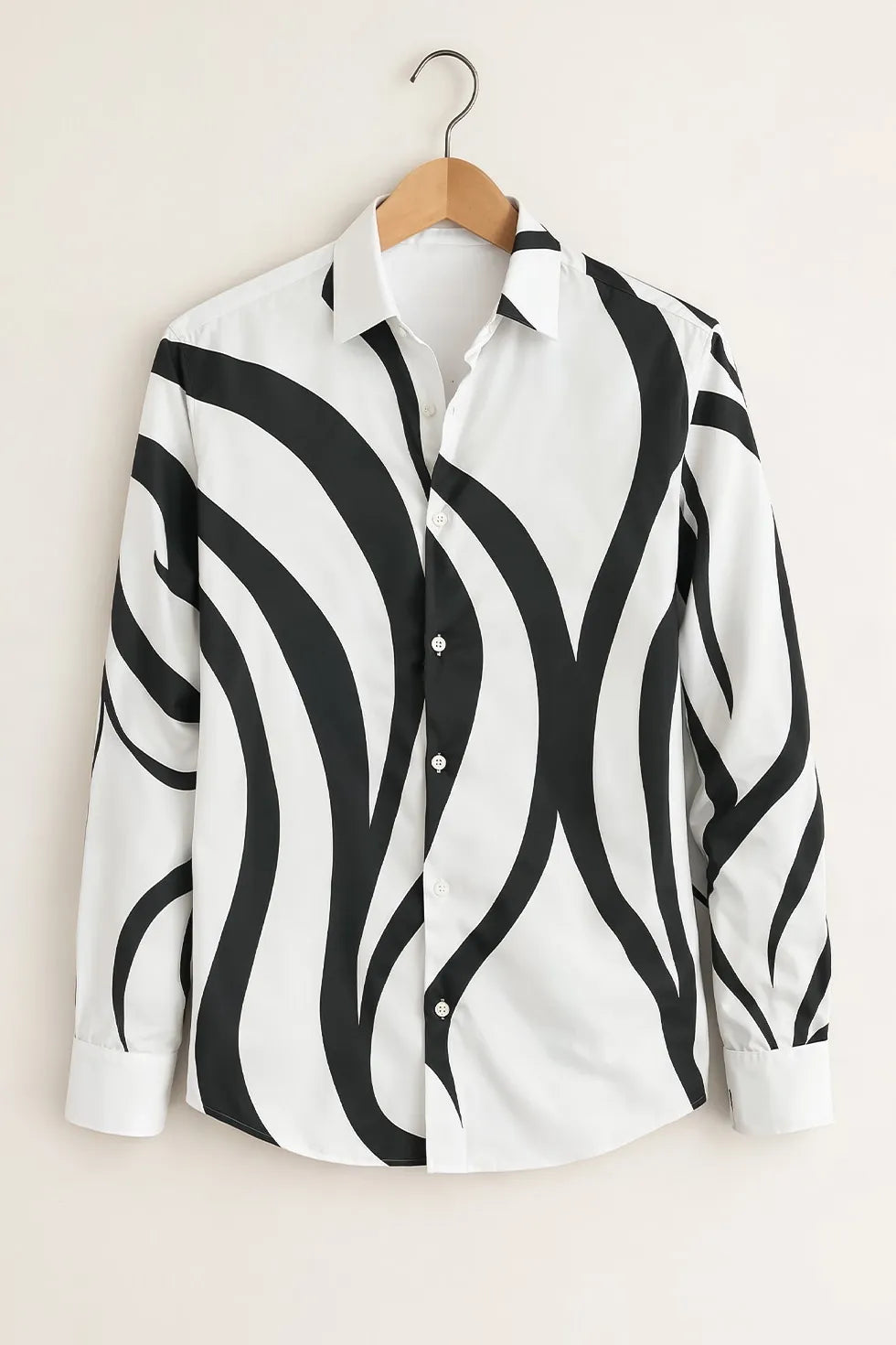 Buy HarbourStreets Luxury Black & White Abstract Print Shirt Online In Hariyana