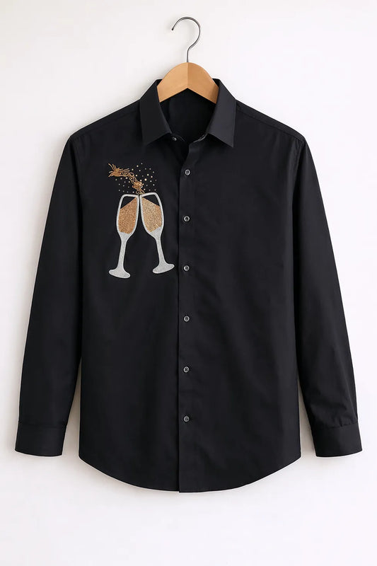 Buy HarbourStreets Luxury Black Celebration Art Shirt Online In Jaipur