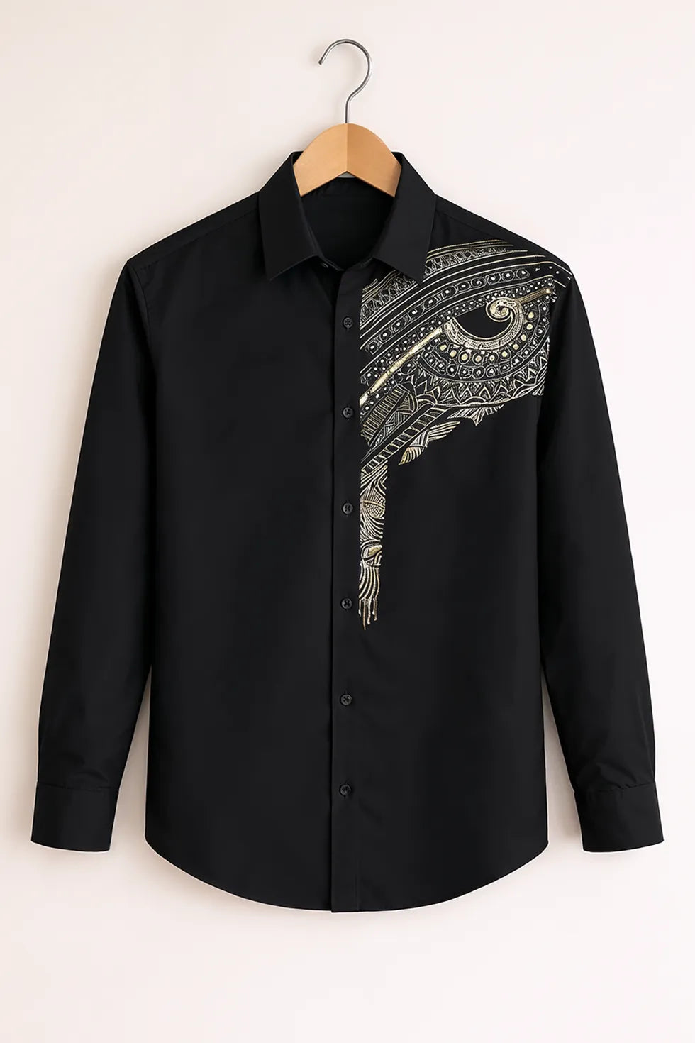 Buy HarbourStreets Luxury Black Ethnic Art Print Shirt Online In Ranchi