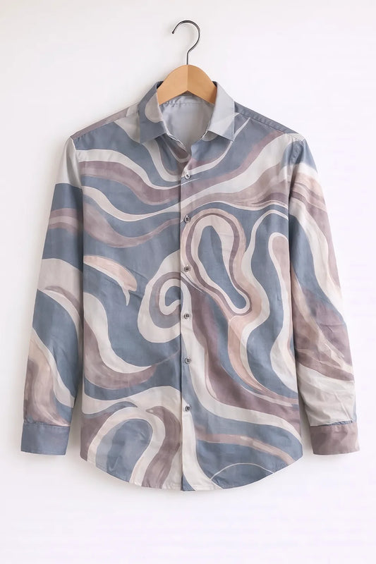 Shop HarbourStreets Luxury Rajsthani Wave Print Shirt Online In Bikaner