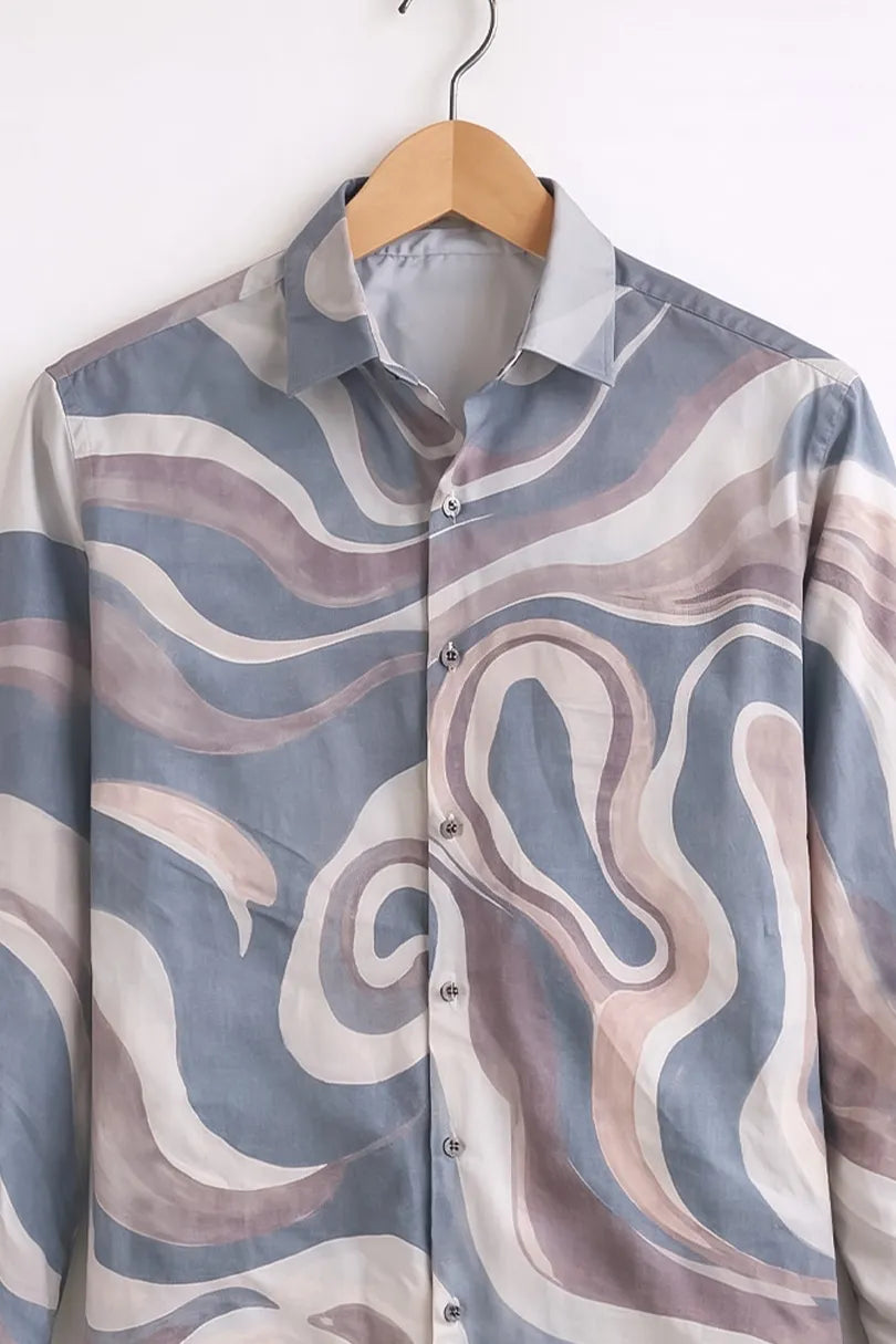 Shop HarbourStreets Luxury Rajsthani Wave Print Shirt Online In Bikaner
