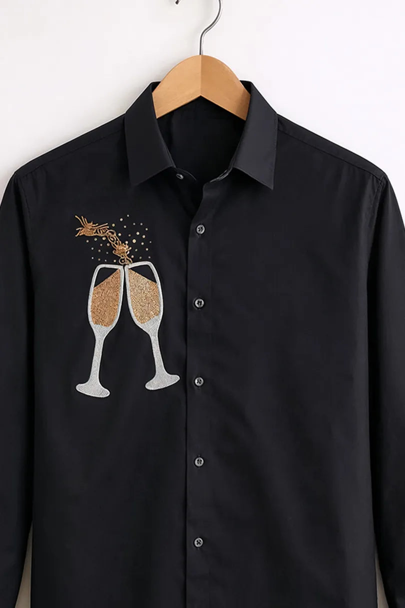 Buy HarbourStreets Luxury Black Celebration Art Shirt Online In Jaipur