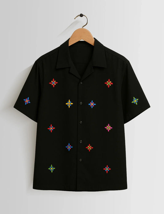Buy HarbourStreets Royal Black Stars Printed Premium Shirt Online In Hyderabad