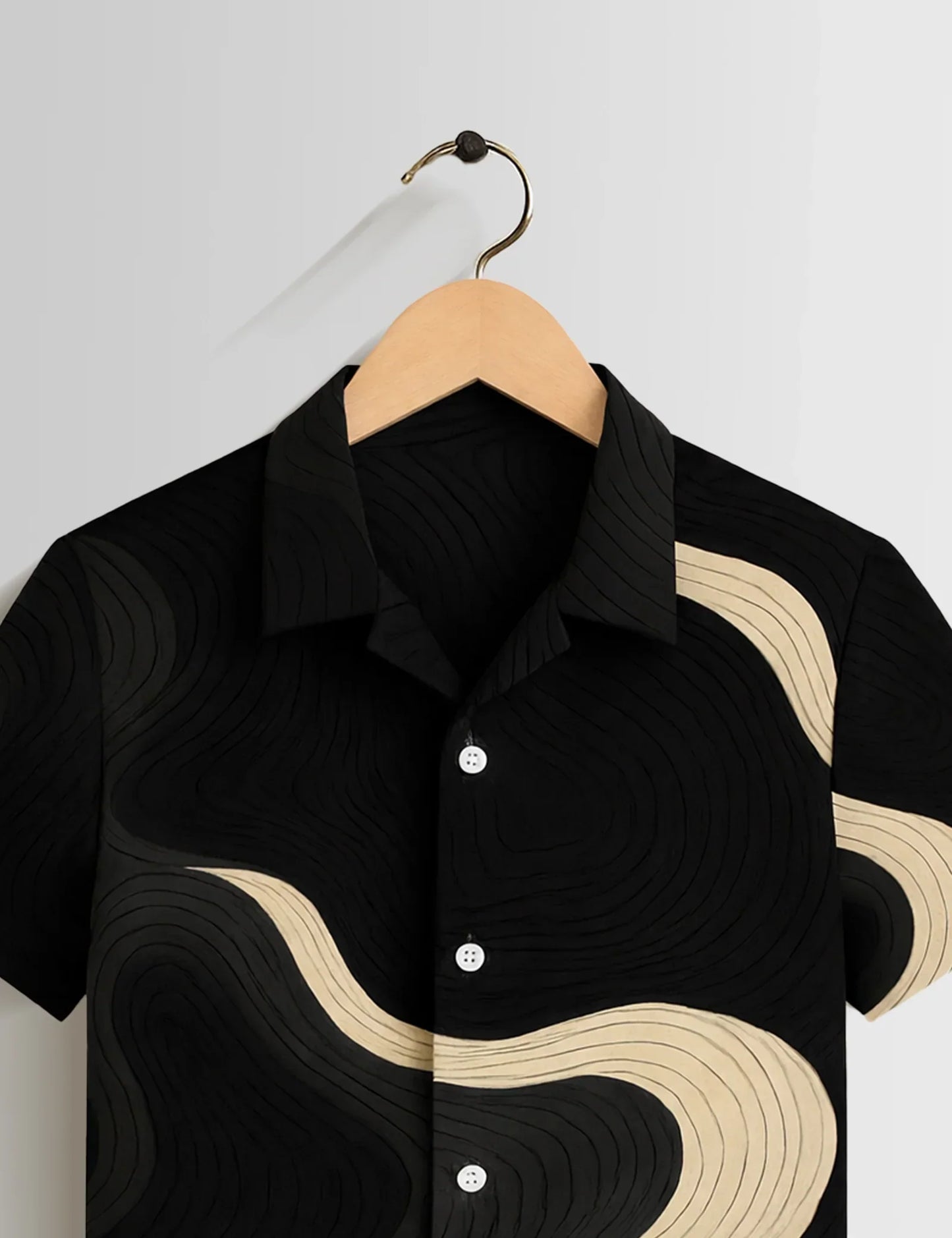 Buy HarbourStreets Black Wavy Printed Premium Shirt Online In Telangana
