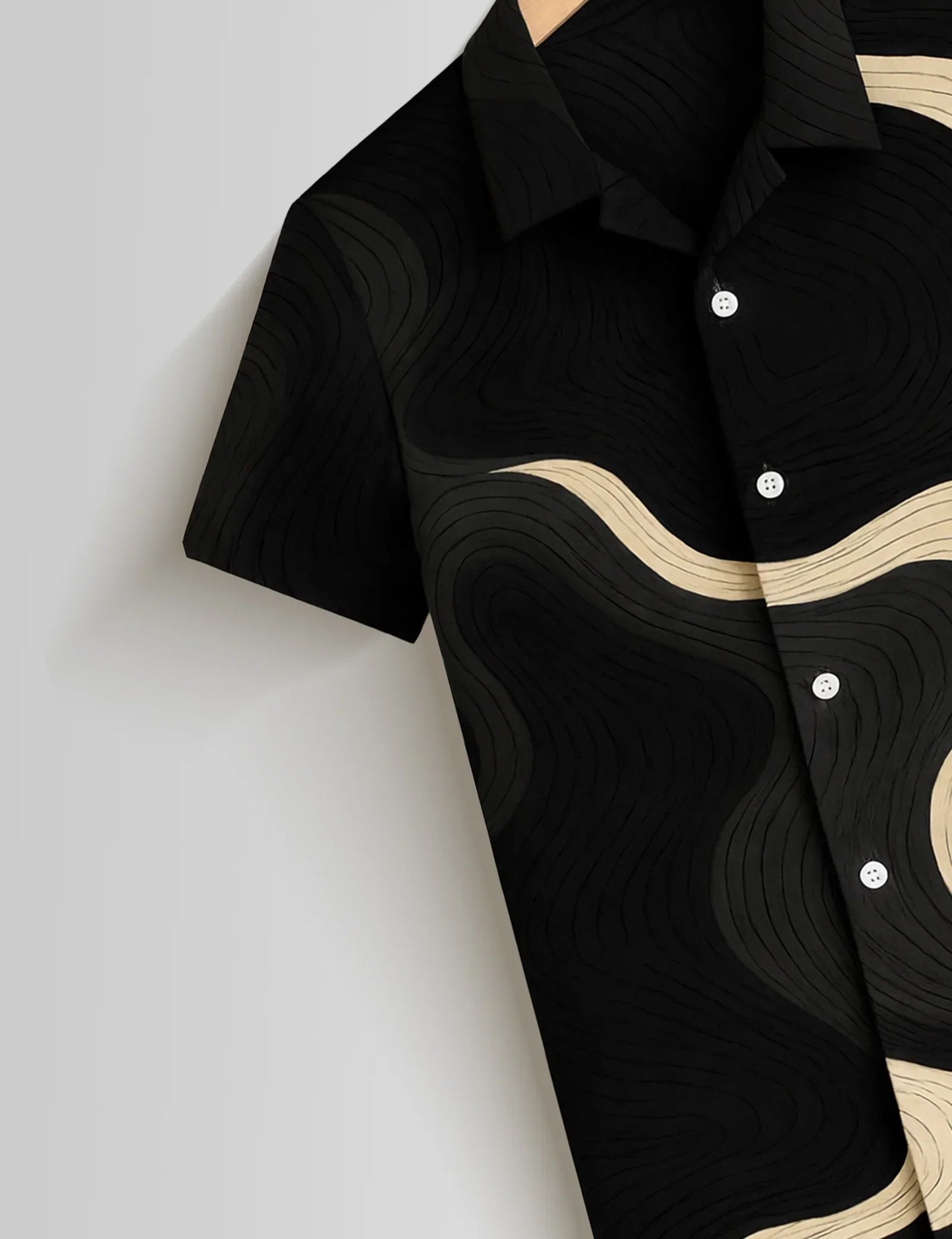 Buy HarbourStreets Black Wavy Printed Premium Shirt Online In Telangana