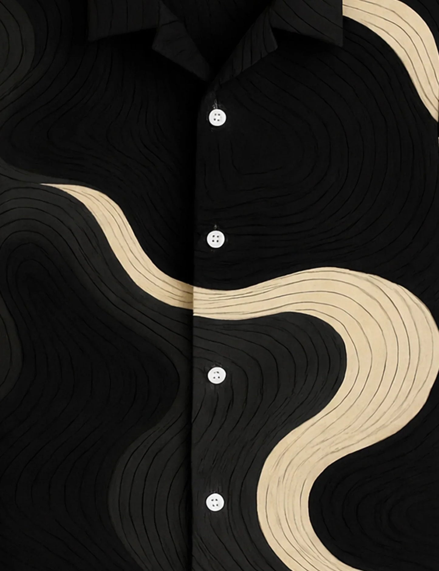 Buy HarbourStreets Black Wavy Printed Premium Shirt Online In Telangana