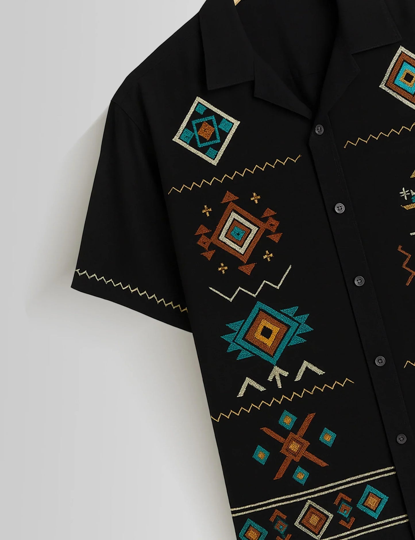 Buy HarbourStreets Black Square Hydrabad Pattern Premium Shirt Online