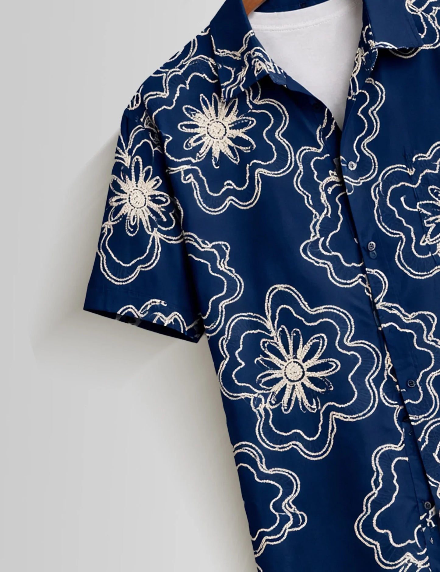 Buy HarbourStreets Blue Outline Premium Half Sleeve Shirt Online In Goa-India