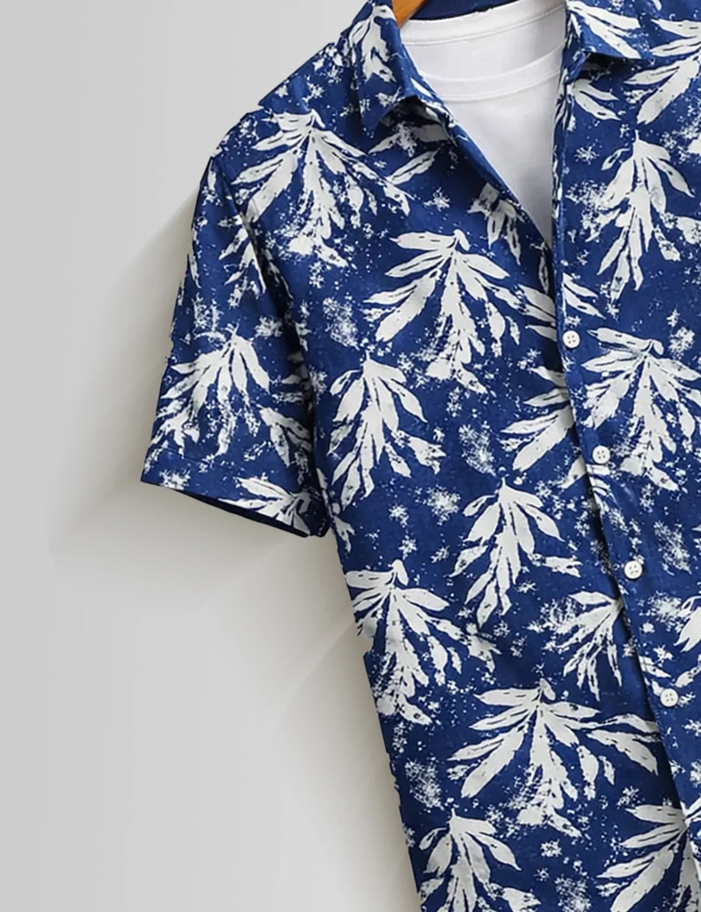 Buy HarbourStreets Latest Blue Snow Premium Half Sleeve Shirt Online
