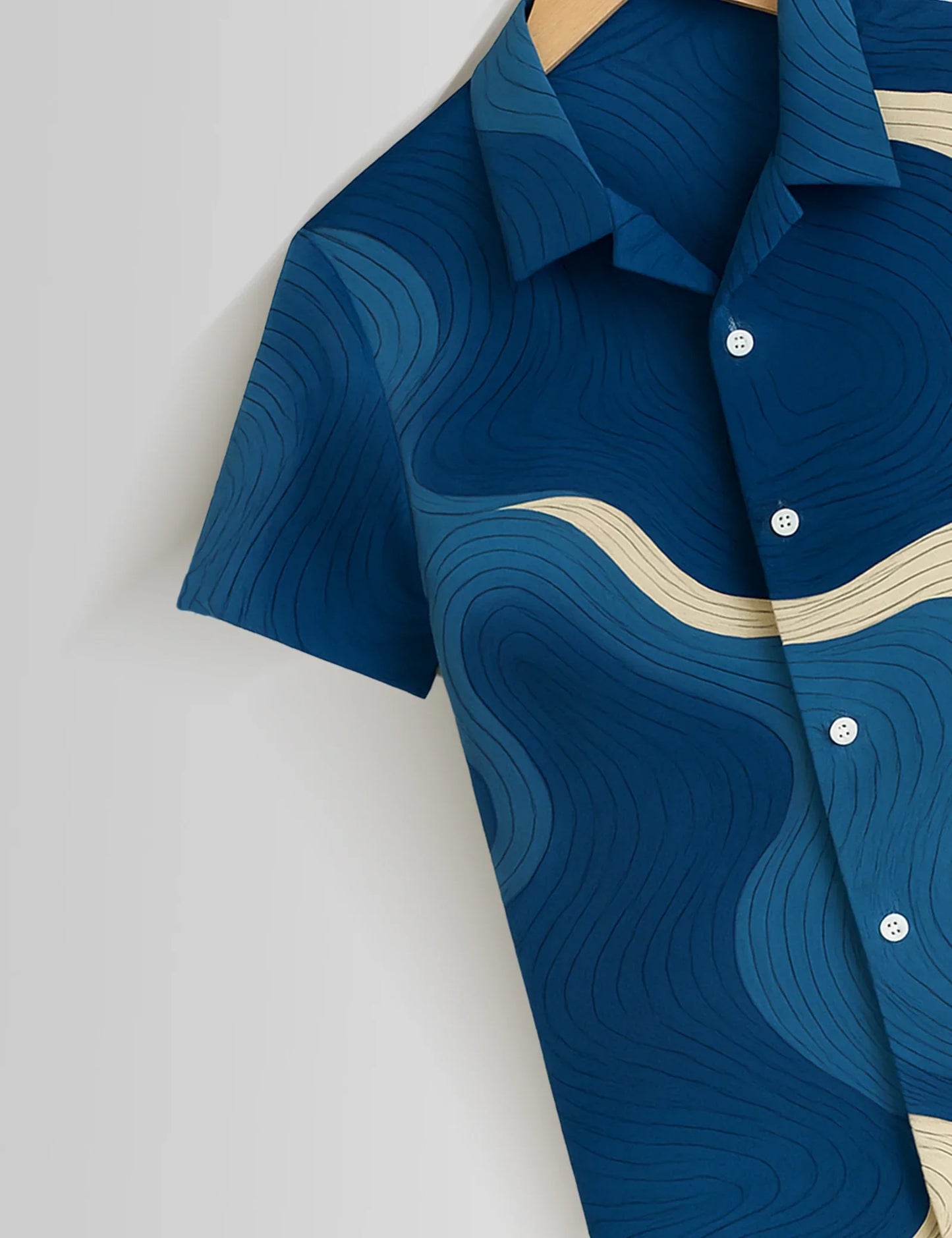 Buy HarbourStreets Blue Wavy Pattern Odisha Style Shirt Online