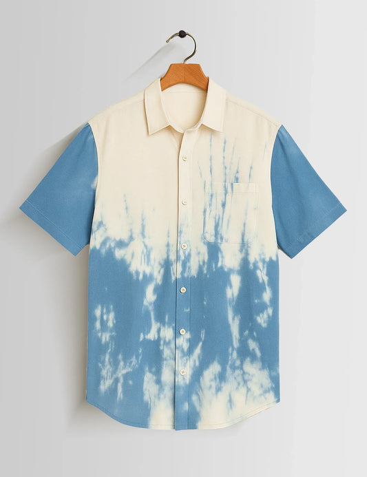 Shop HarbourStreets Blue White Shady Pattern Premium Shirt Online In Vizag