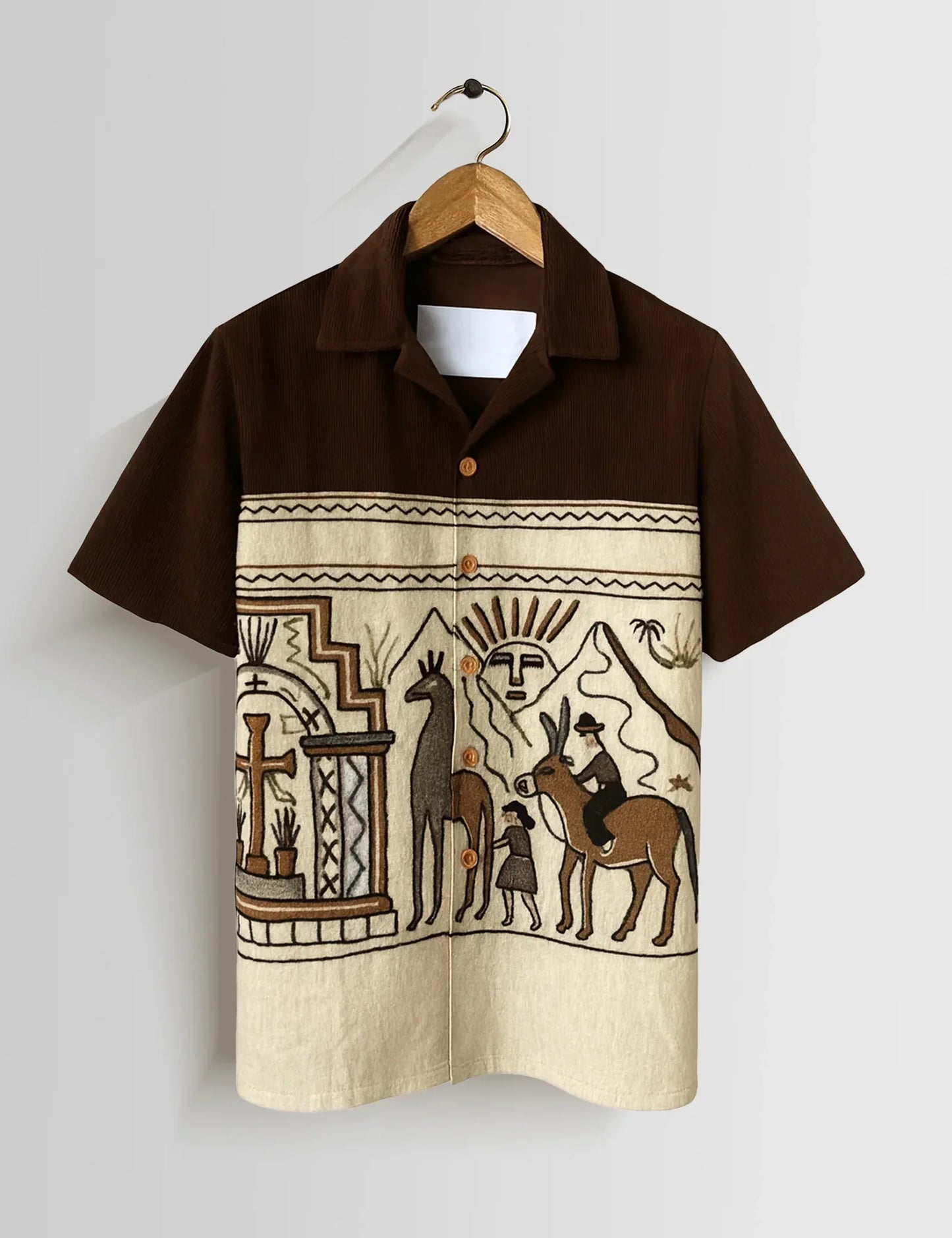Buy HarbourStreets Brown Tamil Pattern Premium Shirt Online In Vizag