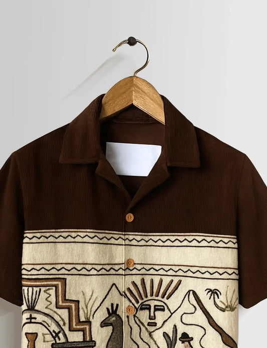 Buy HarbourStreets Brown Tamil Pattern Premium Shirt Online In Vizag
