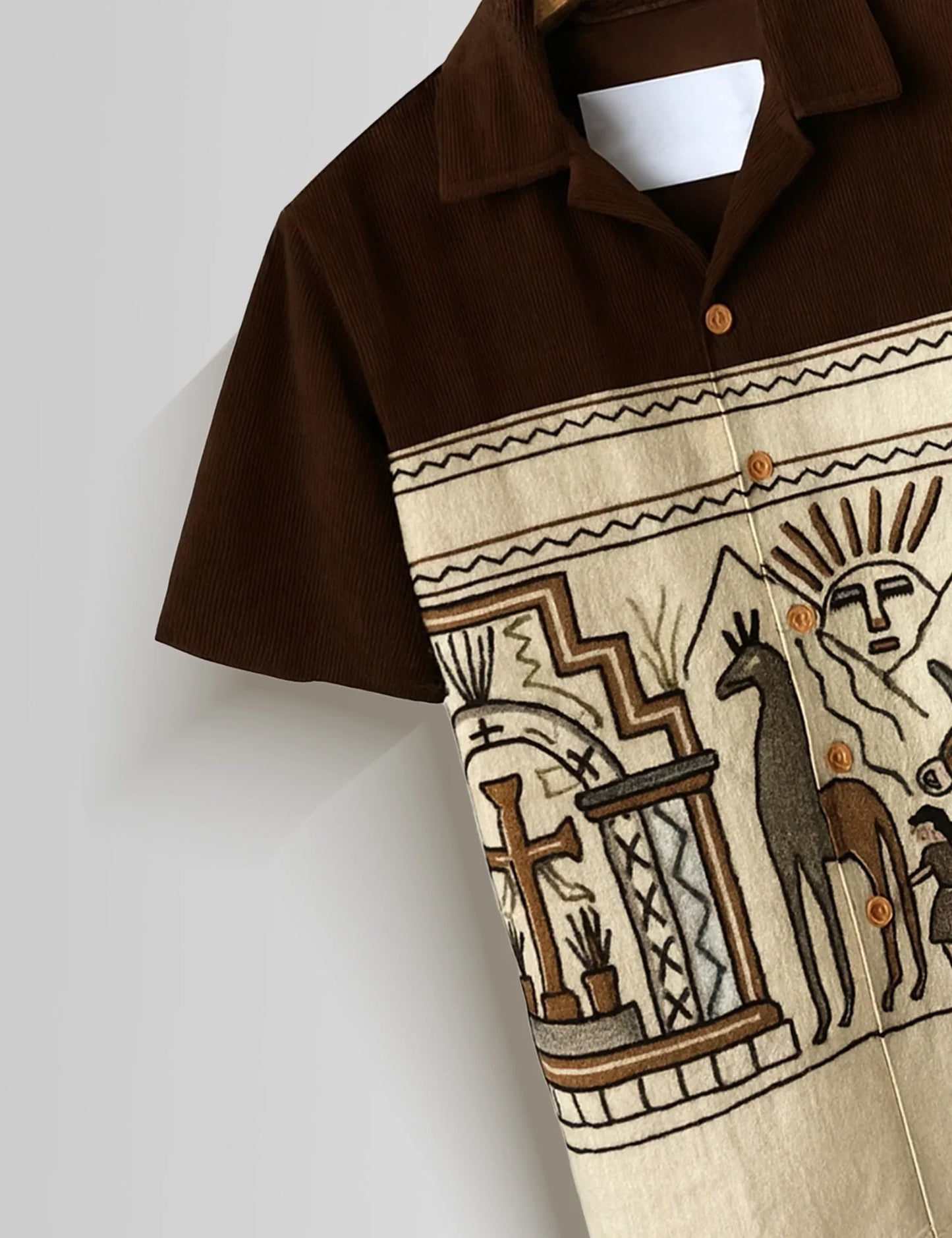 Buy HarbourStreets Brown Tamil Pattern Premium Shirt Online In Vizag