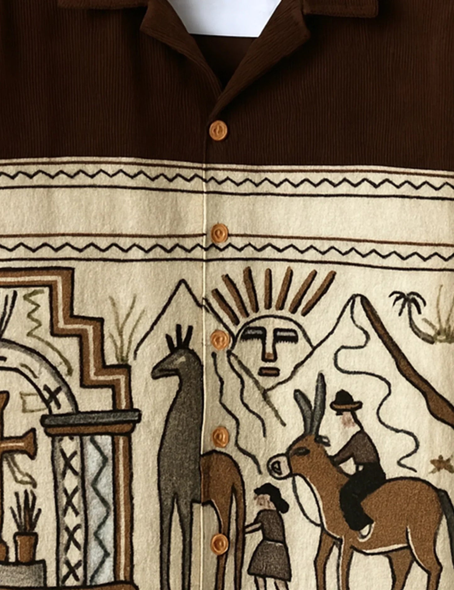 Buy HarbourStreets Brown Tamil Pattern Premium Shirt Online In Vizag