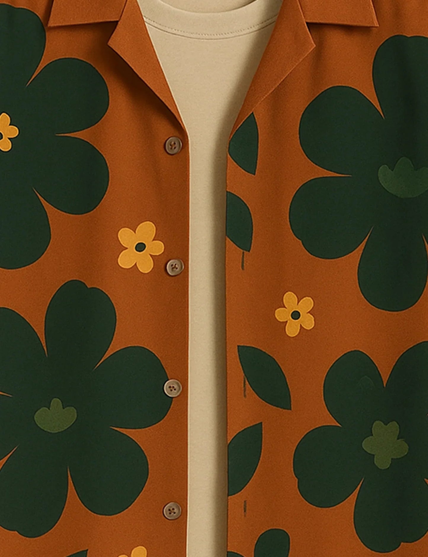 Shop HarbourStreets Brown Big Flower Printed Tamil boy Shirt Online In Chennai