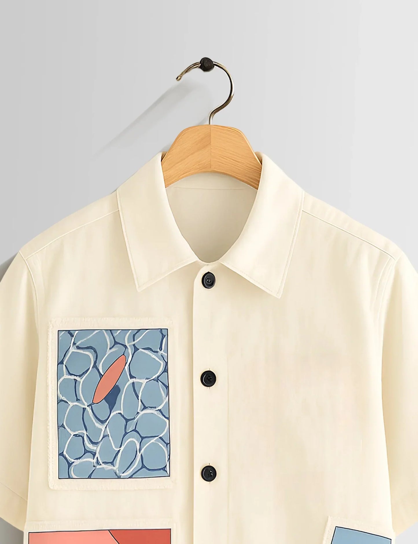 Shop HarbourStreets Cream Half Patch Printed Latest Trend Shirt Online