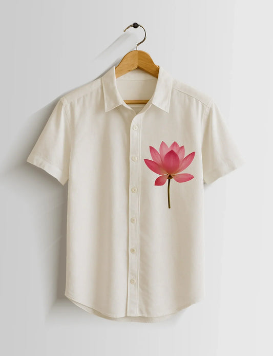 Buy HarbourStreets Cream Lotus Printed Premium Shirt Online In Kerala