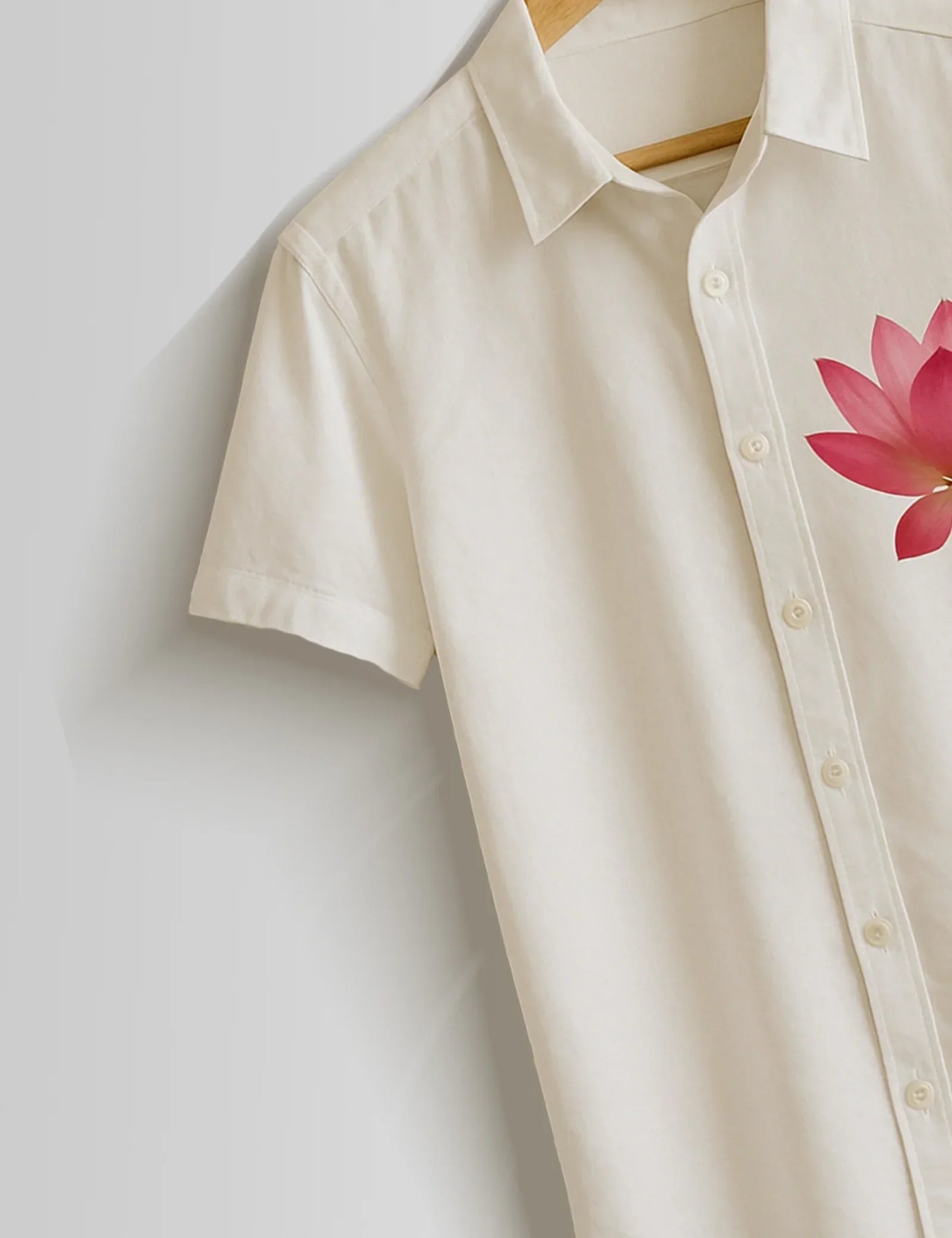 Buy HarbourStreets Cream Lotus Printed Premium Shirt Online In Kerala