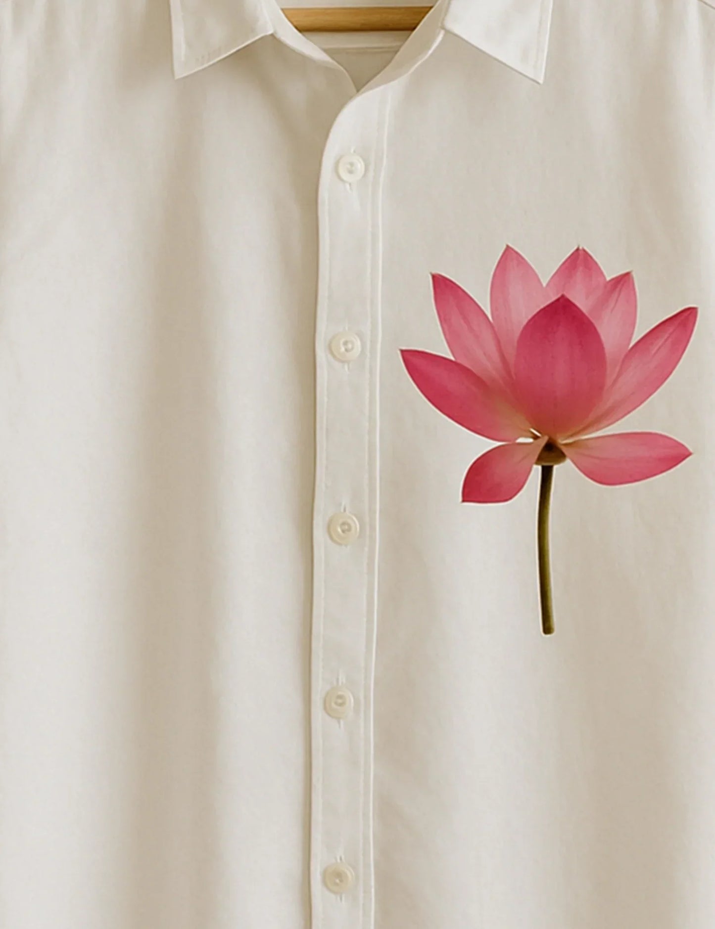 Buy HarbourStreets Cream Lotus Printed Premium Shirt Online In Kerala