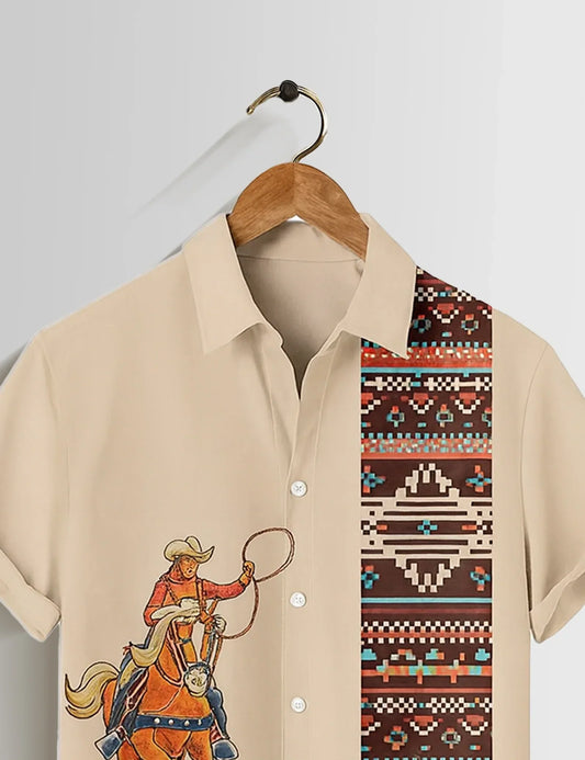 Buy HarbourStreets Cowboy Printed Premium Kerala Sttyle Shirt Online