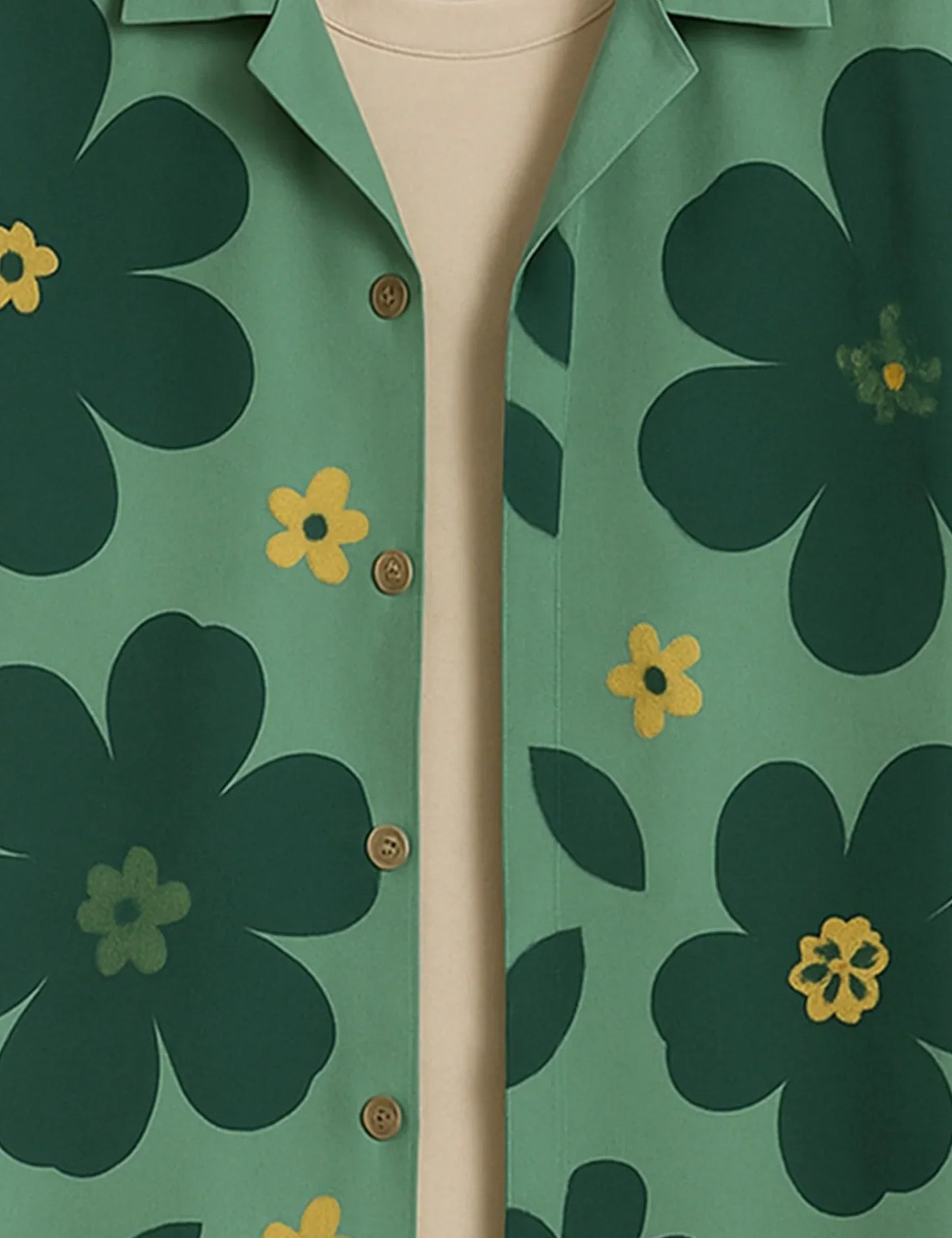 Shop HarbourStreets Tamil Style Green Big Flower Printed Premium Shirt Online In Banglore