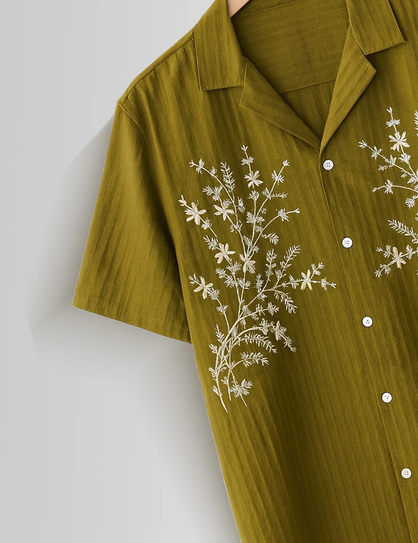 Buy HarbourStreets Leaf Green Flower Printed Premium Banglore Style Shirt Online