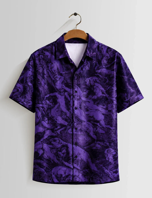 Buy HarbourStreets Mankind Purple Premium Half Sleeve Shirt Online In Pune