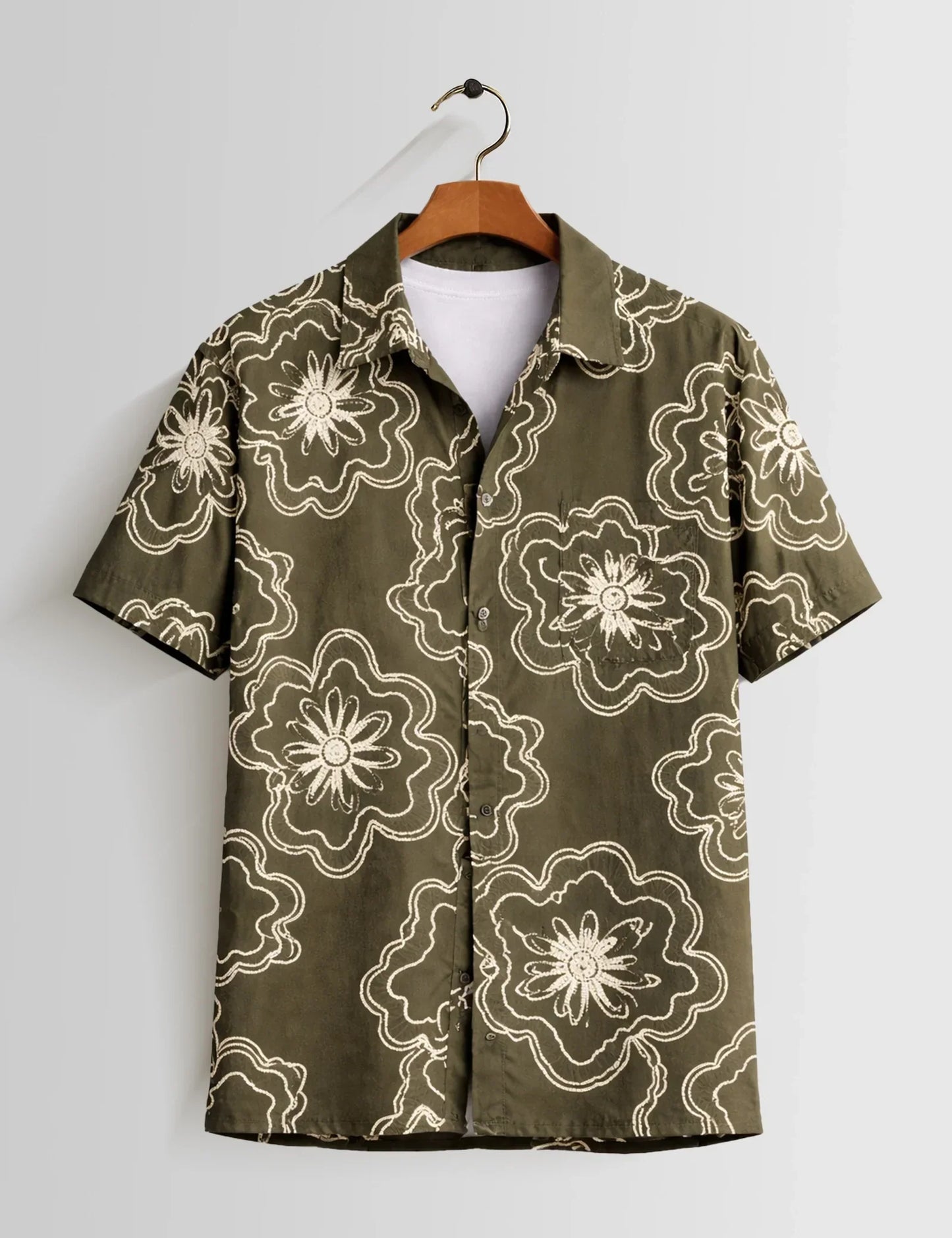 Shop HarbourStreets Outline Flower Premium Half Sleeve Shirt Online In Mumbai