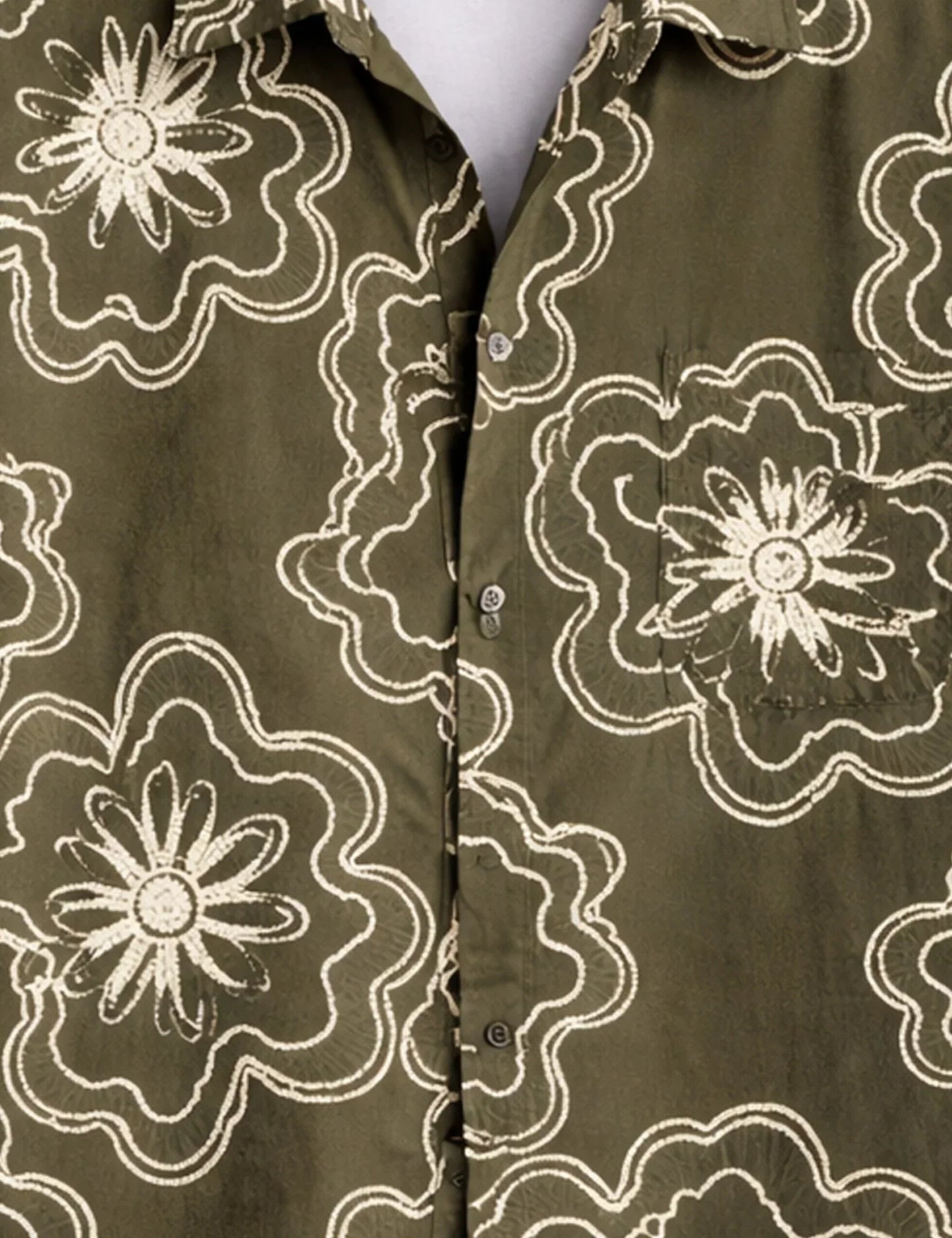 Shop HarbourStreets Outline Flower Premium Half Sleeve Shirt Online In Mumbai