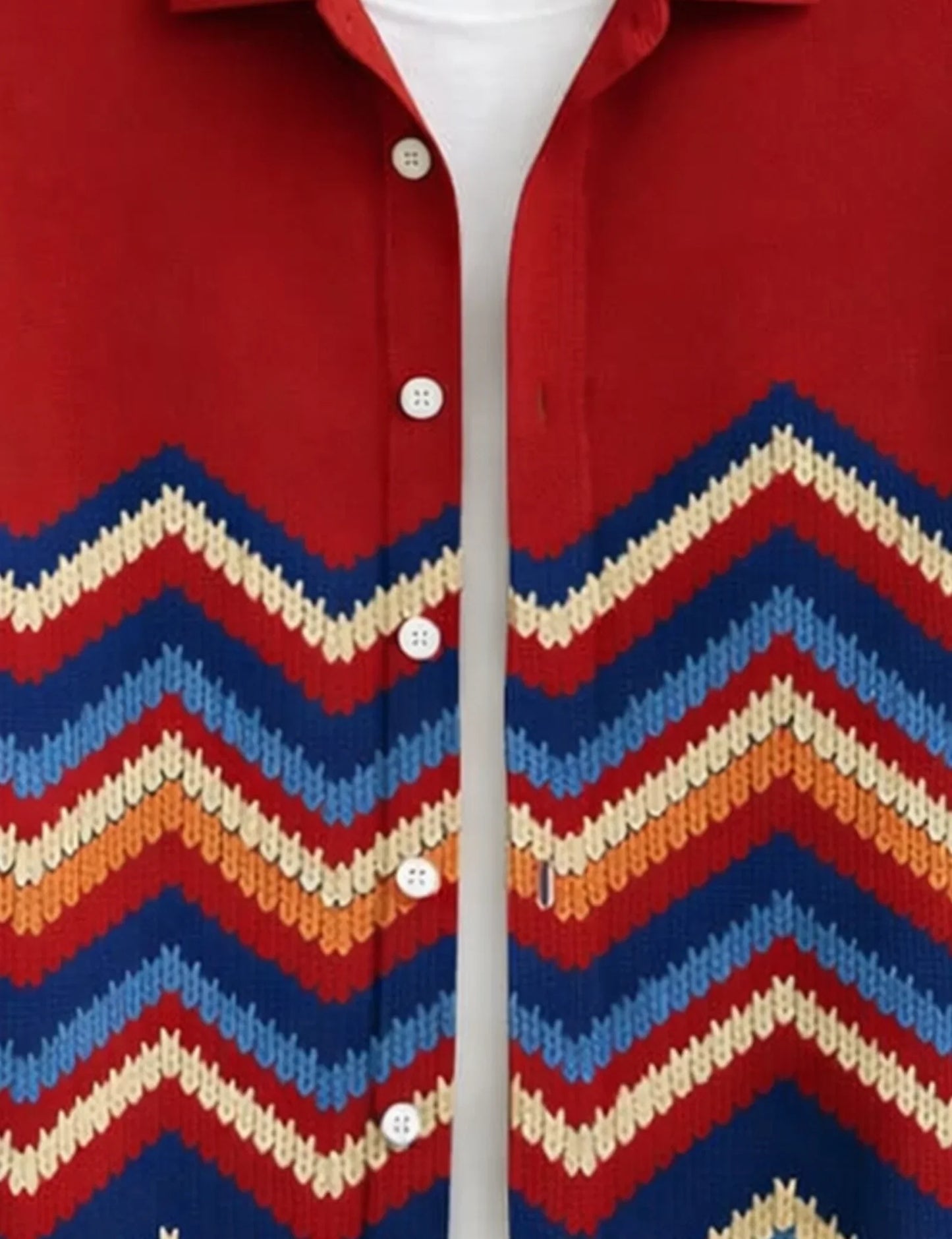 Buy HarbourStreets Red Zigzag Premium Half Sleeve Shirt Online In Gurgao