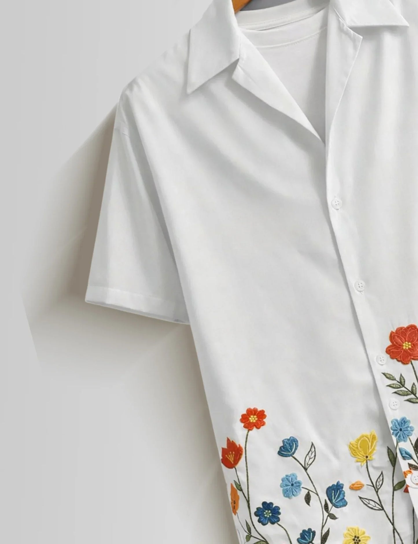 Buy HarbourStreets White Bottom Flower Premium Half Sleeve Shirt Online In Delhi