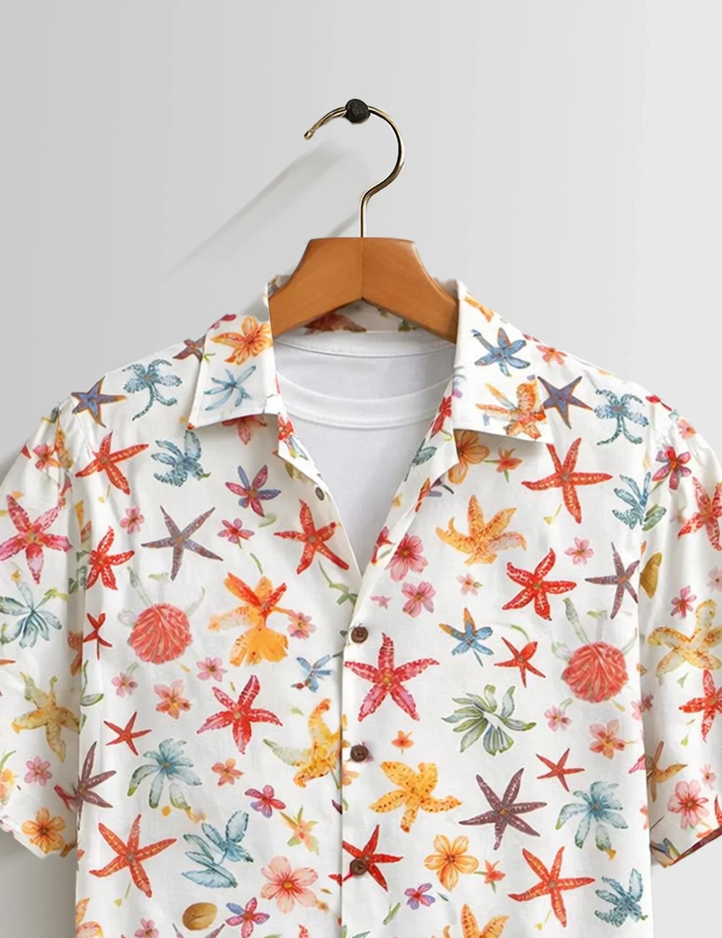 Shop HarbourStreets White Stars Premium Half Sleeve Shirt Online In Delhi-NCR