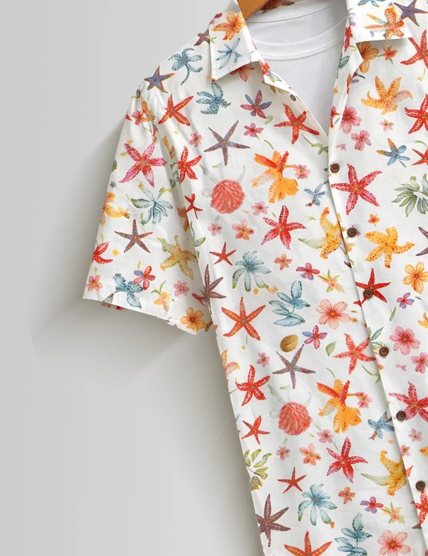 Shop HarbourStreets White Stars Premium Half Sleeve Shirt Online In Delhi-NCR